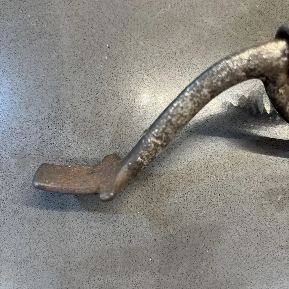 Vintage Antique Cast Iron Stove Lid Lifter Spring Handle USA Wear Kitchen Metal